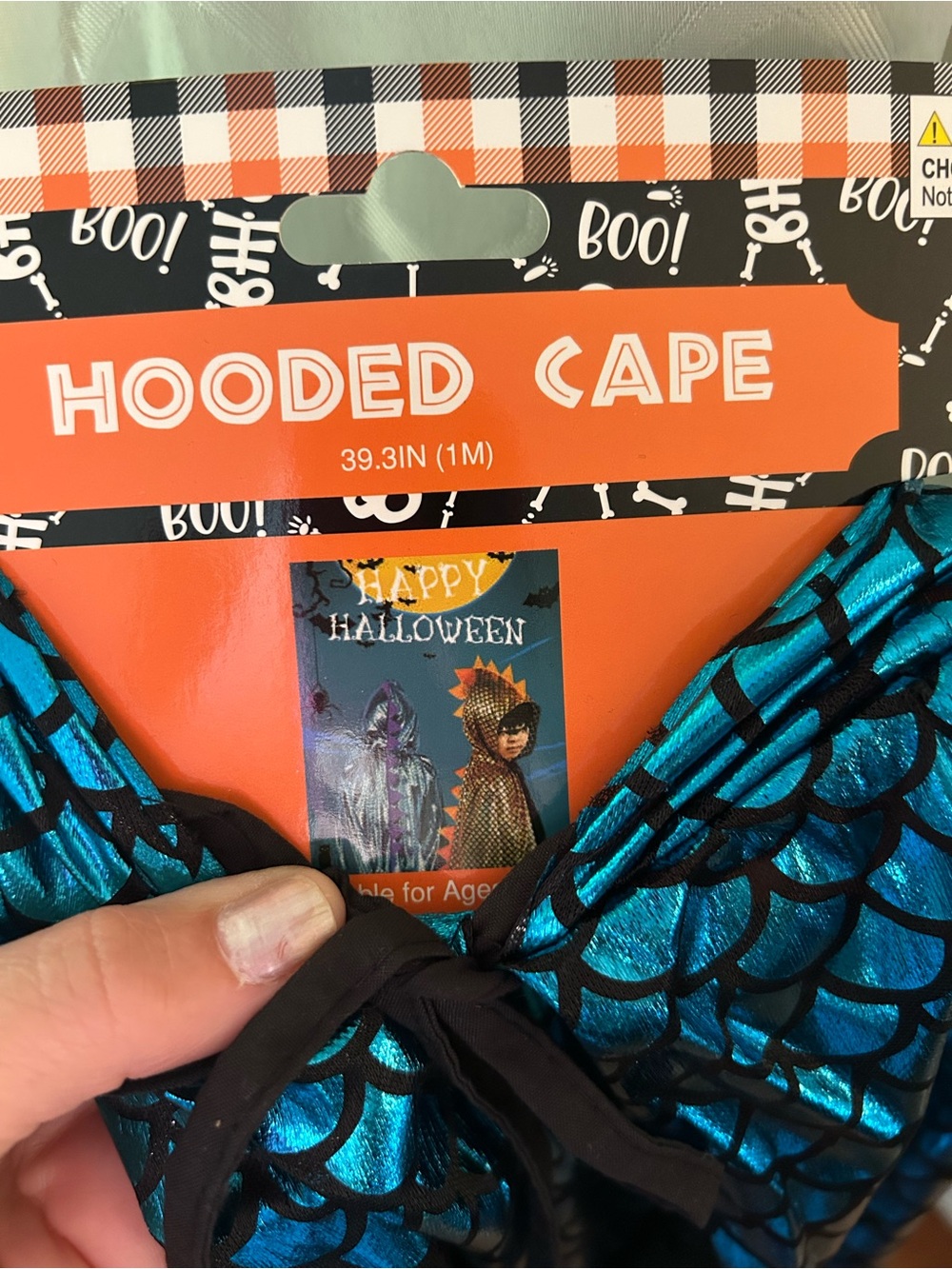 New Kids Teal & Purple Hooded Cape Dragon age 4-6 Halloween Costume Dress-up